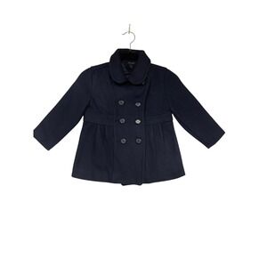 Tommy Hilfiger Kids Classic Dressy Navy Blue Double Breasted Wool Peacoat‎  4T